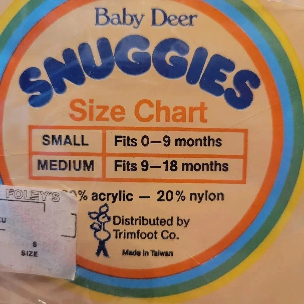 Vintage Baby Deer Snuggies Infant Noel Christmas Socks Boys & Girls, 0-9 months